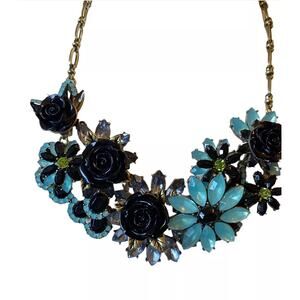 Joan Rivers floral and rhinestone garden statement necklace